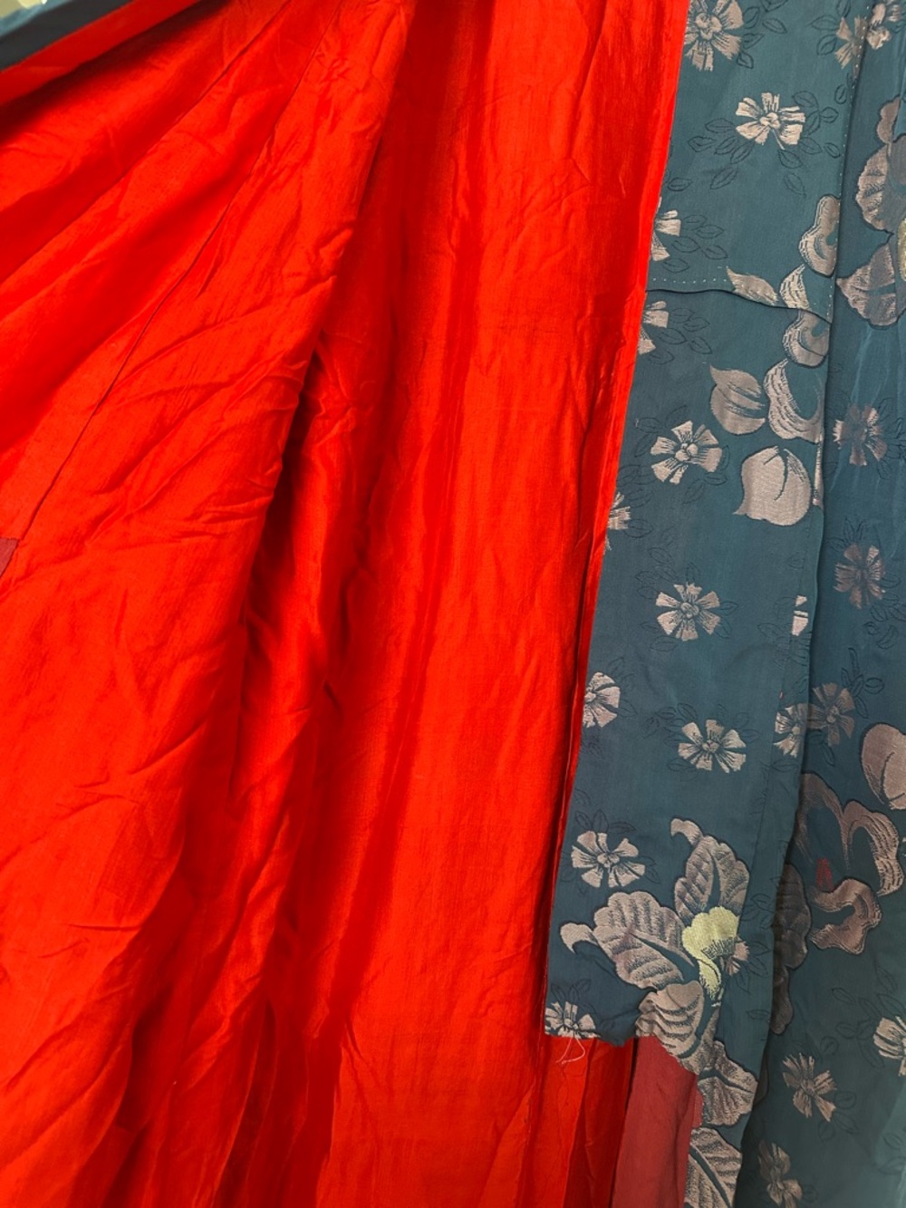 Floral Kimono Robe in Navy and Pink - Picture 6 of 6